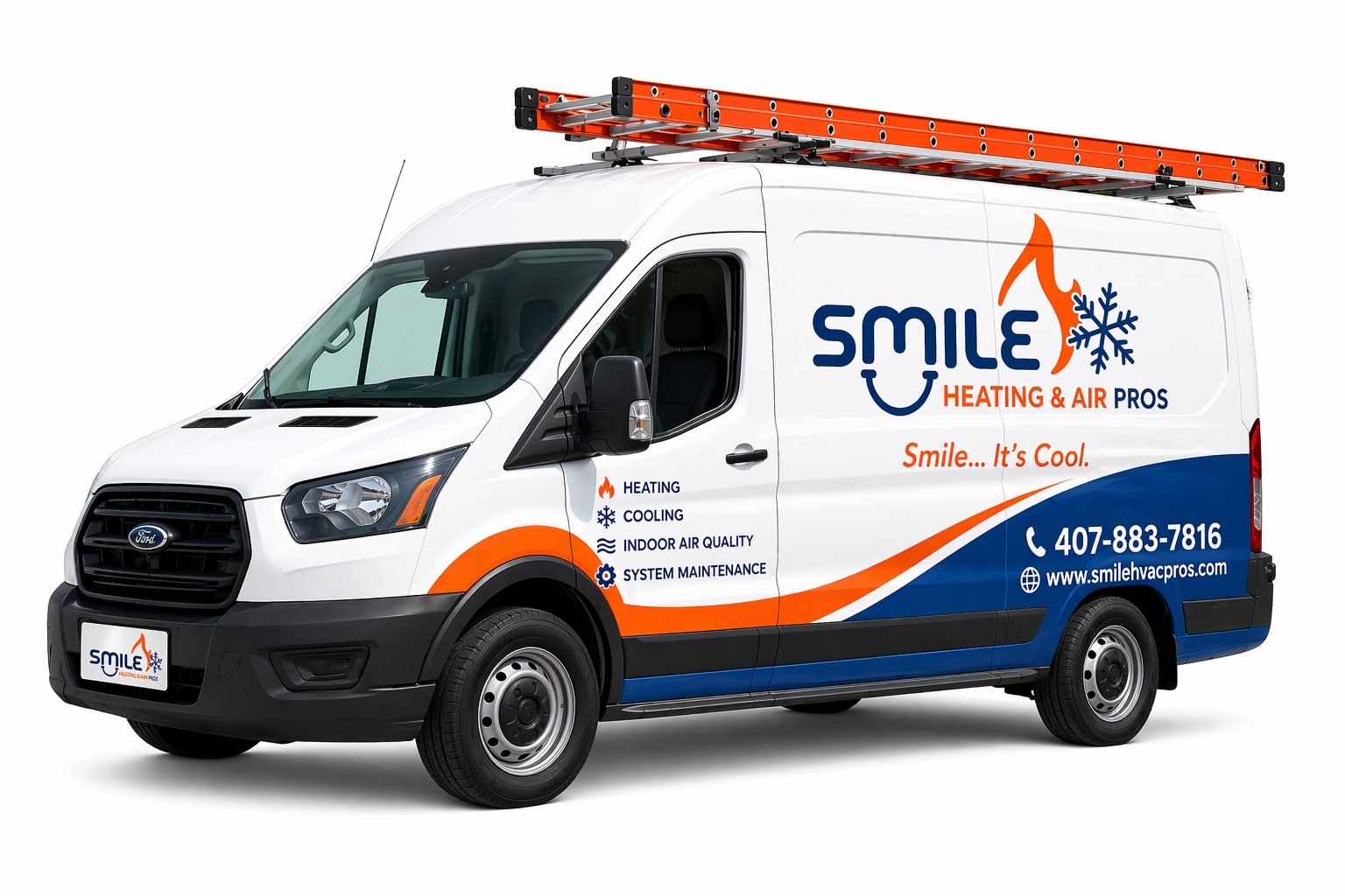 Smile Heating and Air Conditioning Pros service truck in Orlando, FL